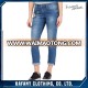 Ladies Blue New Style embroidered Jeans cropped straight women jeans