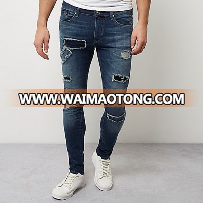 Men's Dark blue wash Danny super skinny jeans from china factory