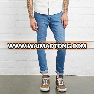 New Fashion Slim Fit Men Jeans Wash Shinny Pants