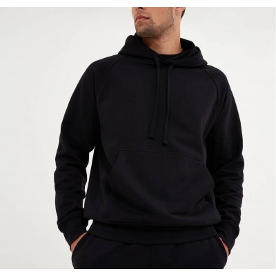 High Quality Oversized Hoodie Men Customized Logo Screen Printing 100% Organic Cotton Pullover Hoodies Sweatpant Set For Men