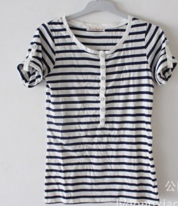 Women Fashion Cotton Stripe Summer T Shirt Clothes